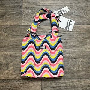 NEW The Ragged Priest Rainbow Wave Puffer Mini Grab Bag Wavy Pink Black Blue NWT